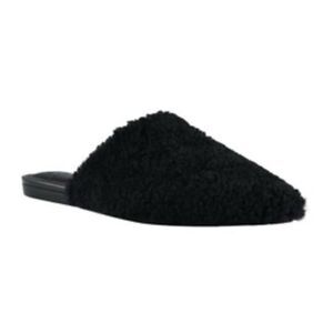 Marc Fisher Miles Size 5.5 Black Pointed Toe Shearling Sheepskin Slip On‎ NEW